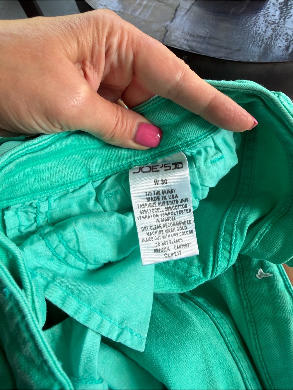 Joe’s Women's Slim Fit Teal Colored Jeans sz 30 - Picture 5 of 5